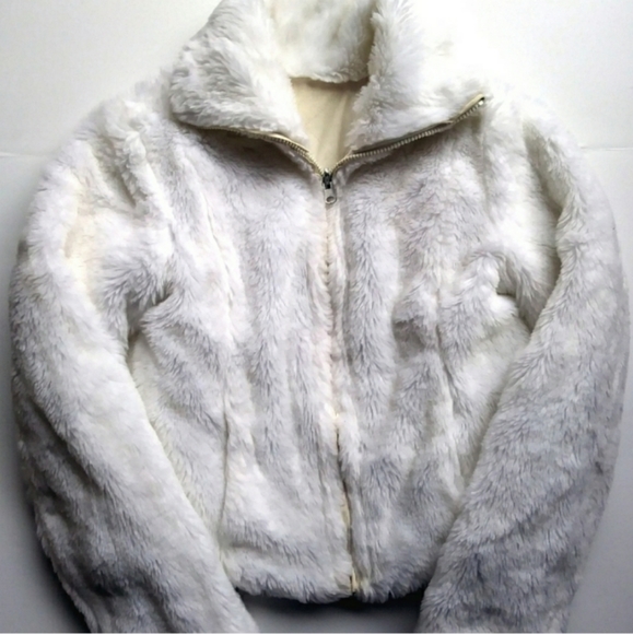 Vintage White Plush Jacket Small - Picture 2 of 8